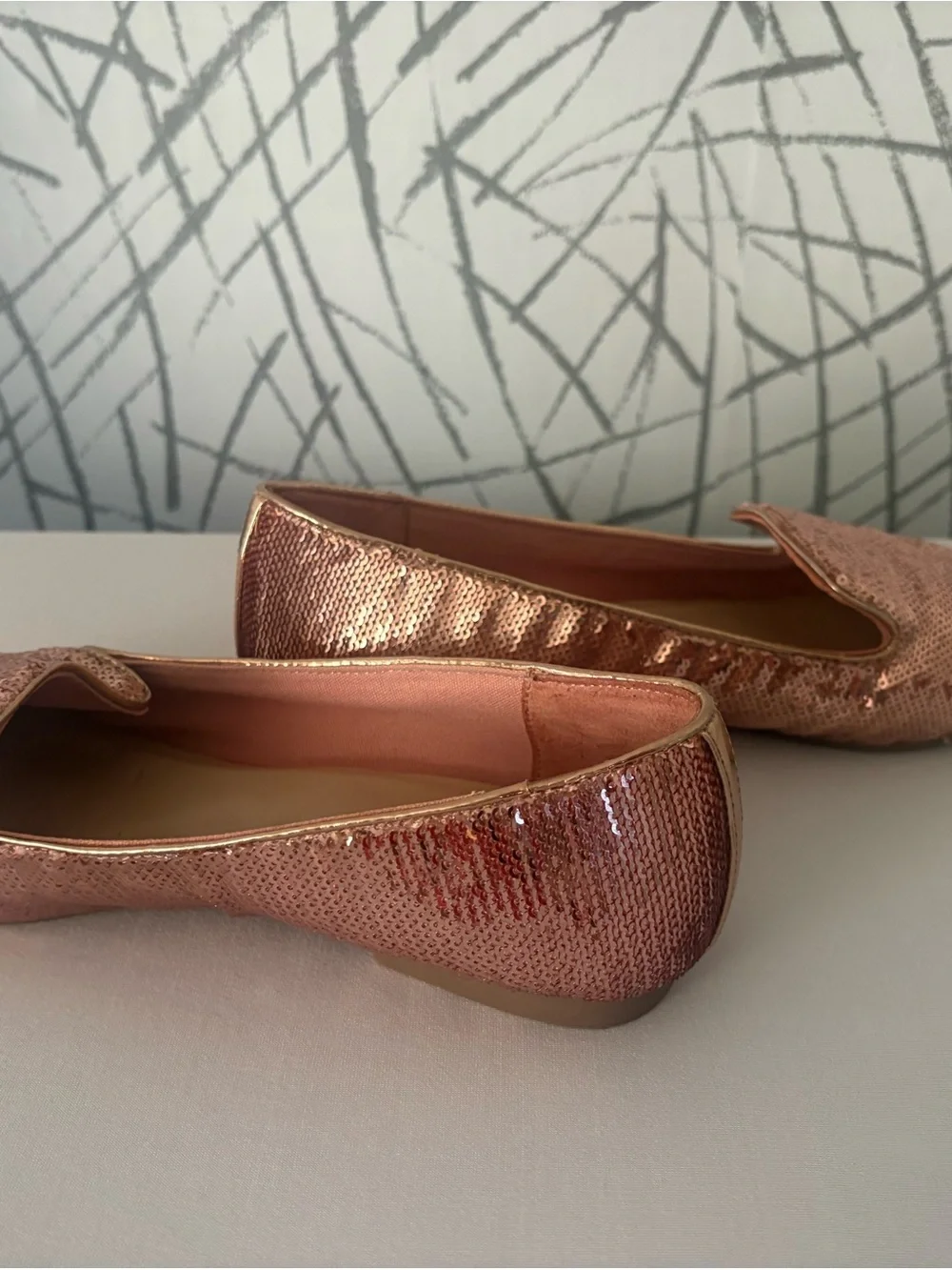 ALDO Rose Gold Sequin Slip-On Loafers